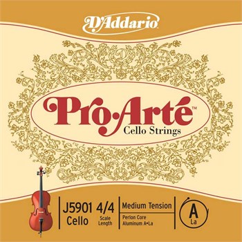 D'addario J5901-4/4M-B10 Pro-Arte Отдельная струна A/Ля для виолончели размером 4/4, ср. нат, 10шт J5901-4/4M-B10