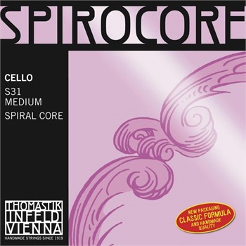 Thomastik S31 Spirocore Комплект струн для виолончели размером 4/4, среднее натяжение S31