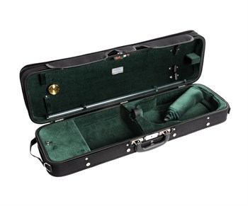 Jakob Winter JW-3023-N-011 Футляр для скрипки размером 4/4, деревянный, черный/зеленый JW-3023-N-011