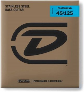 DUNLOP BASS FLATWND LG SCALE 45/125-5/SET комплект струн для бас-гитары, плоск обм DBFS45125