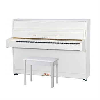 KAWAI K-15E WH/P - пианино, 110х149х59, 193 кг., банкетка (600), белый полир., механизм Ultra Respon K-15E WH/P