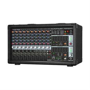 BEHRINGER PMP2000D - микшер-усилит, 2x500 Вт на 8 Ом (2 x 1000 Вт на 4 Ом),14 каналов PMP2000D