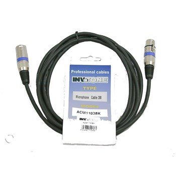 INVOTONE ACM1110 BK - микрофонный кабель, XLR(папа) <-> XLR(мама), 10 м (черный) ACM1110 BK