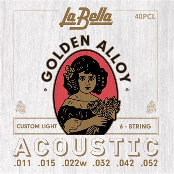 La Bella 40PCL Golden Alloy Комплект струн для акустической гитары, бронза 80/20, 11-52 40PCL