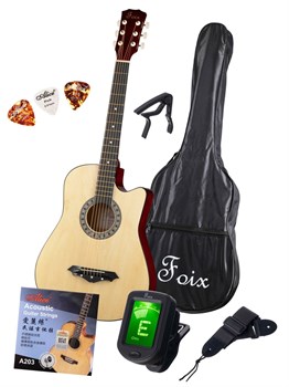 Foix FFG-2038CAP-NA Акустическая гитара+Аксессуары, натуральная FFG-2038CAP-NA