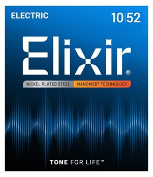 Elixir 12077 NANOWEB Комплект струн для электрогитары, Light, 10-52 12077-1