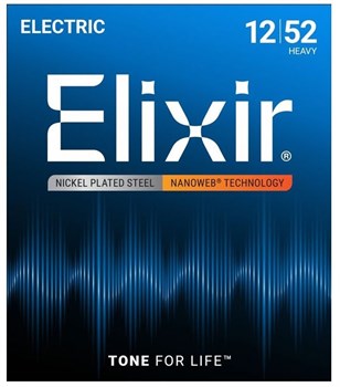 Elixir 12152 NANOWEB Комплект струн для электрогитары, Heavy, 12-52 12152-1