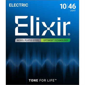 Elixir 19052 Optiweb Комплект струн для электрогитары, никелированная сталь, Light 10-46 19052-1
