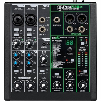 MACKIE ProFX6v3 6-канальный микшер с процессором эффектов ProFX6v3