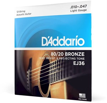 D'ADDARIO EJ36 - Струны для акустической 12-струнной гитары EJ36