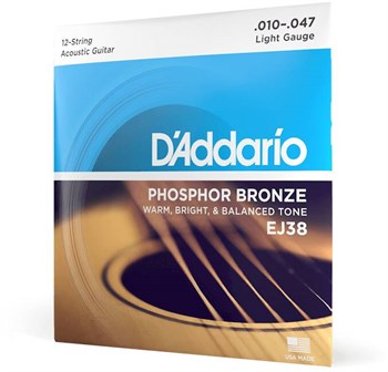 D'ADDARIO EJ38 - Струны для акустической 12-струнной гитары EJ38