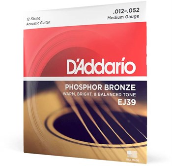 D'ADDARIO EJ39 - Струны для акустической 12-струнной гитары EJ39