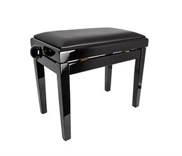 HY-PJ018A-GLOSS-BLACK Банкетка, черный/черный, кожзам, Rin HY-PJ018A-GLOSS-BLACK
