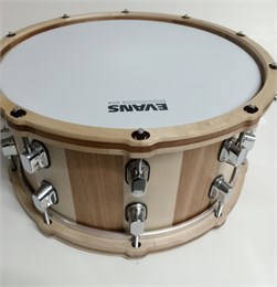 MBk\s-d-1465-10 Малый барабан 14х6,5", клён\сапеле, с деревянными ободами, Мастерская Бехтеревых MBk\s-d-1465-10