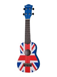 UK-300-21-YG Укулеле сопрано, с рисунком Union Jack, Mirra UK-300-21-YG