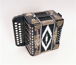 SZ48/1-G-BLACK Гармонь «Чайка» 19х12-II, черная, соль мажор, Шуйская гармонь SZ48/1-G-BLACK