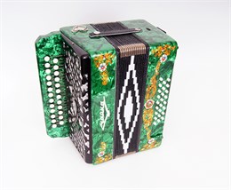S6XL-A-GR Гармонь "Чайка 204" 25х25-II, зеленая, Шуйская гармонь S6XL-A-GR