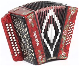 S51XL-A-RED Гармонь "Шуйская" 25х25-III, красная, Шуйская гармонь S51XL-A-RED