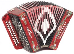 S6XL-A-RED Гармонь "Чайка 204" 25х25-II, красная, Шуйская гармонь S6XL-A-RED