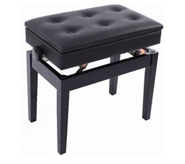 HY-DX17-GLOSS-BLACK Банкетка, черный/черный, искусственная кожа, Rin HY-DX17-GLOSS-BLACK
