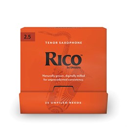 RKA0125-B25 Rico Трости для саксофона тенор, размер 2.5, 25шт в индивидуальной упаковке, Rico RKA0125-B25