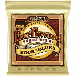 ERNIE BALL 3008-1 Earthwood 80/20 Bronze Rock&Blues 1 Pack 10-52 - Струны для акустической гитары P03008-1