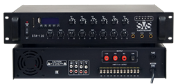 SVS Audiotechnik STA-120 Радиоузел 6 зон, 70/100 В (4, 8, 16 Ом), усилитель мощности 120 Вт STA-120