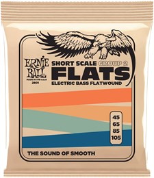 ERNIE BALL 2801 Flatwound Group 2 Short Scale 45-105 - Струны для бас-гитары P02801
