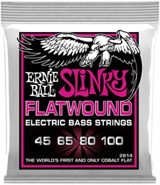 ERNIE BALL 2814 Flatwound Slinky Super 45-100 - Струны для бас-гитары P02814