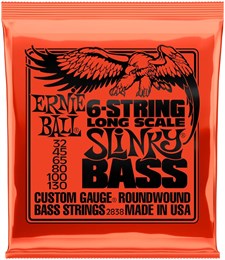 ERNIE BALL 2838 Nickel Wound Long Scale Slinky 32-130 - Струны для бас-гитары 6 струнной P02838