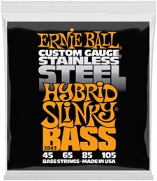ERNIE BALL 2843 Stainless Steel Slinky Hybrid 45-105 - Струны для бас-гитары P02843
