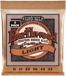 ERNIE BALL 3548 Earthwood Phosphor Bronze Light 3 Pack 11-52 - Струны для акустической гитары P03548