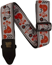 ERNIE BALL 4689 Jacquard Red Bird Winter - Ремень для гитары P04689