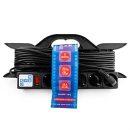 Электрическая Мануфактура PC-LG5-R-20 PowerCube Удлинитель на рамке 16А/3,5 кВт, с вык. 20м PC-LG5-R-20
