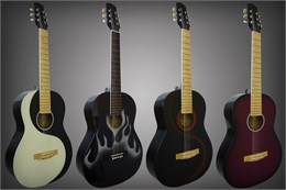 Амистар H-33-1 Акустическая гитара, глянцевая, красное пламя H-33-1