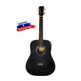 Кунгурская Акустика D-Black-52 Гитара акустическая, черная D-Black-52