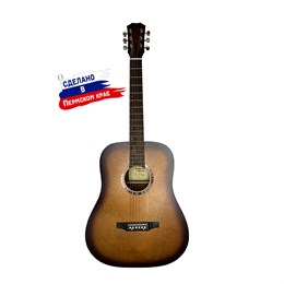 Кунгурская Акустика D-Sunburst-52 Гитара акустическая, санберст D-Sunburst-52