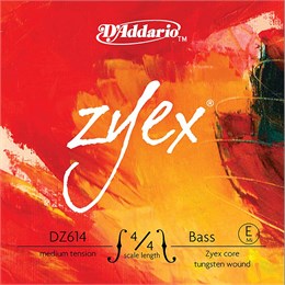 D'addario DZ614-4/4M Zyex Отдельная струна Е/Ми для контрабаса, размер 4/4, среднее натяжение DZ614-4/4M