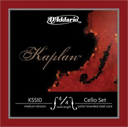 D'addario KS510-4/4M Kaplan Комплект струн для виолончели размером 4/4, среднее натяжение KS510-4/4M