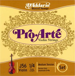D'addario J56-1/4M-B10 Pro-Arte Струны для скрипки размером 1/4, среднее натяжение, 10 комплектов J56-1/4M-B10