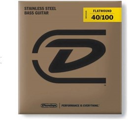 DUNLOP BASS FLATWND LG SCALE 40/100-4/SET комплект струн для бас-гитары, плоск обм DBFS40100