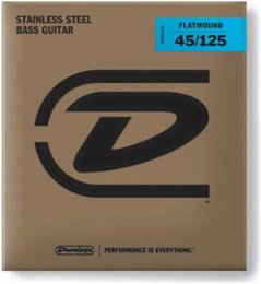 DUNLOP BASS FLATWND LG SCALE 45/125-5/SET комплект струн для бас-гитары, плоск обм DBFS45125