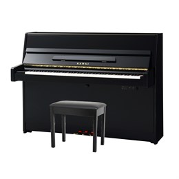 KAWAI K-15E M/PEP Ebony Polish - пианино, 110х149х59, 196 кг., черный полиров., механизм Ultra Respo K-15E M/PEP Ebony Polish