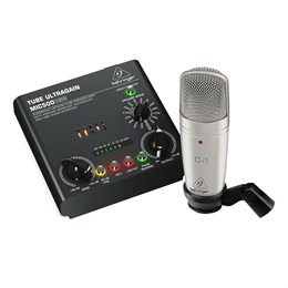 BEHRINGER VOICE STUDIO - комплект для звукозаписи, ламповый предусилитель MIC500USB,конденсаторный м VOICE STUDIO-1