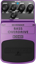 BEHRINGER BOD400 - педаль эффектов (овердрайв) с ламповым звучанием для бас-гитар BOD400