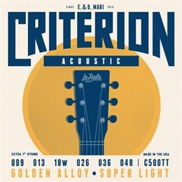 La Bella C500TT Criterion Комплект струн для акустической гитары, бронза 80/20, 9-48 C500TT