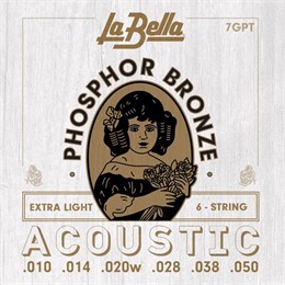 La Bella 7GPT Комплект струн для акустической гитары, фосфорная бронза, 10-50 7GPT