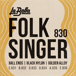 La Bella 830 Folksinger Комплект струн для классической гитары, бронза 80/20, шарик 830