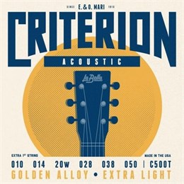La Bella C500T Criterion Комплект струн для акустической гитары, бронза 80/20, 10-50 C500T
