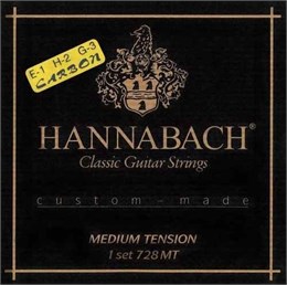 Hannabach 728MTC CARBON Custom Made Комплект струн для классической гитары, карбон/посеребренные 728MTC